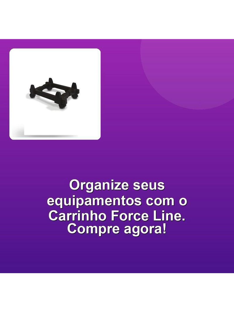 Carrinho Gabinete Nobreak Force Line Preto Rodinhas