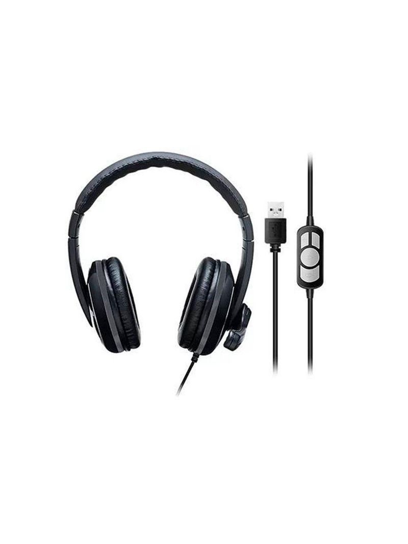 Headset Com Fio Hf700 Usb 210cm Ruído Preto