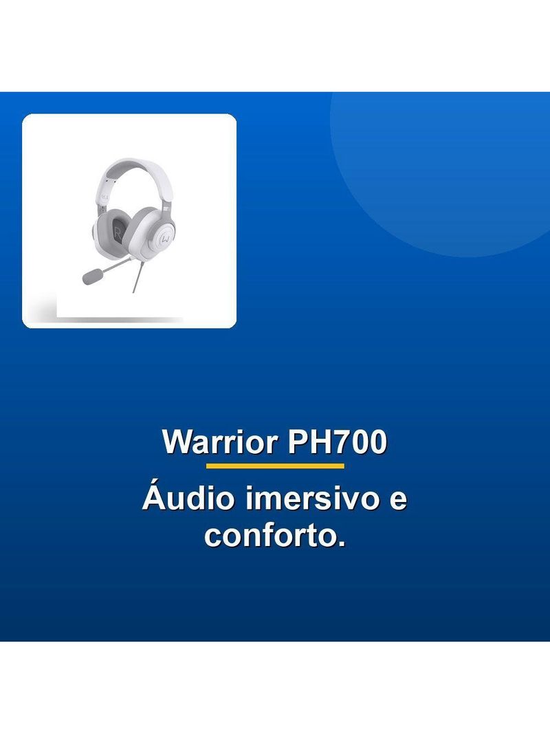 Headset Gamer Warrior Ph700 Branco