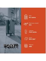 Mala de Bordo ABS 4 Rodas Future Fortt Preta MFB01-PT