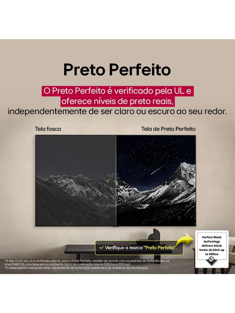 Smart tv 4k 55” lg oled oled55c5psa ultra slim a9 gen8 até 144hz charcoal black