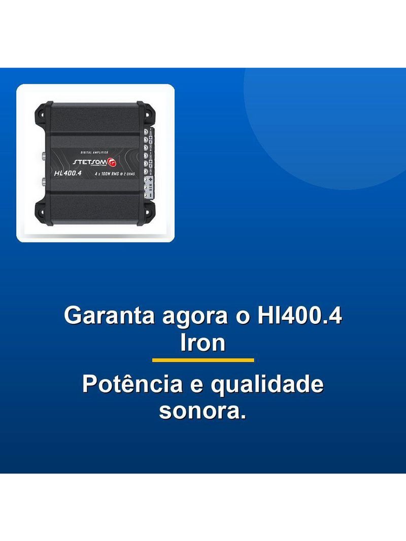 Modulo Potencia Stetsom Hl4004 Iron High Line 2r Entrada Rc