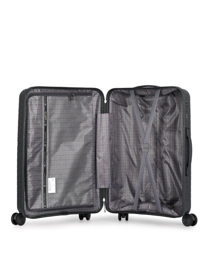 Kit Conjunto Malas De Viagem Pmg + Frasqueira 4 Peças Polipropileno Zíper Duplo - Portland Allabard Grafite