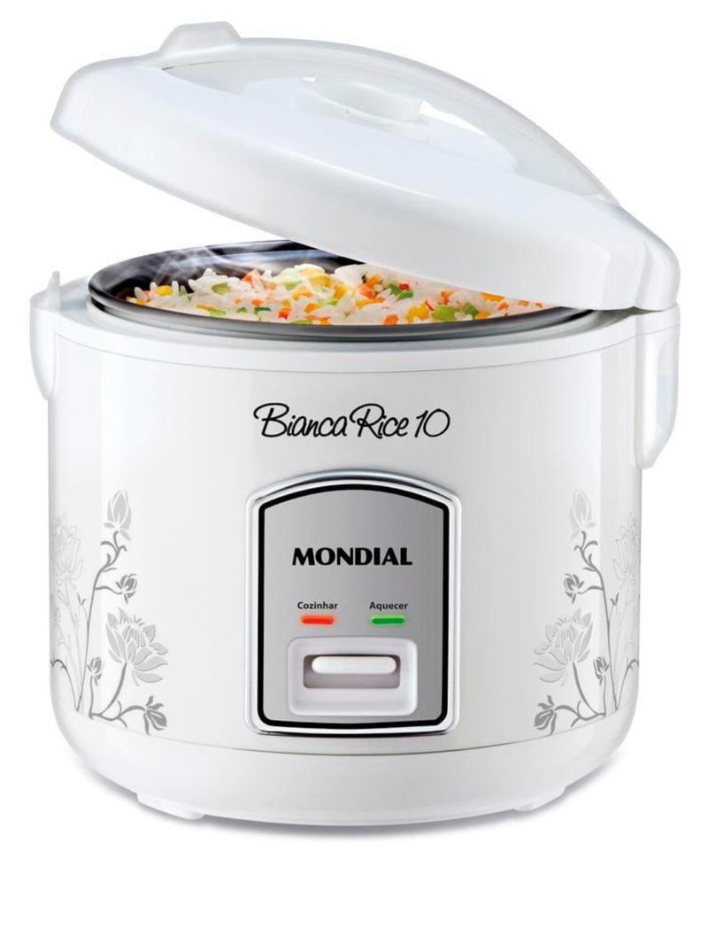 Panela elétrica de arroz mondial bianca rice pe-10 10 xícaras - branca