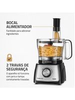 Multiprocessador de alimentos mondial turbo chef 9 em 1 mpn-01-bf 2 velocidades + pulsar 1000 w