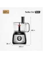 Multiprocessador de alimentos mondial turbo chef 9 em 1 mpn-01-bf 2 velocidades + pulsar 1000 w