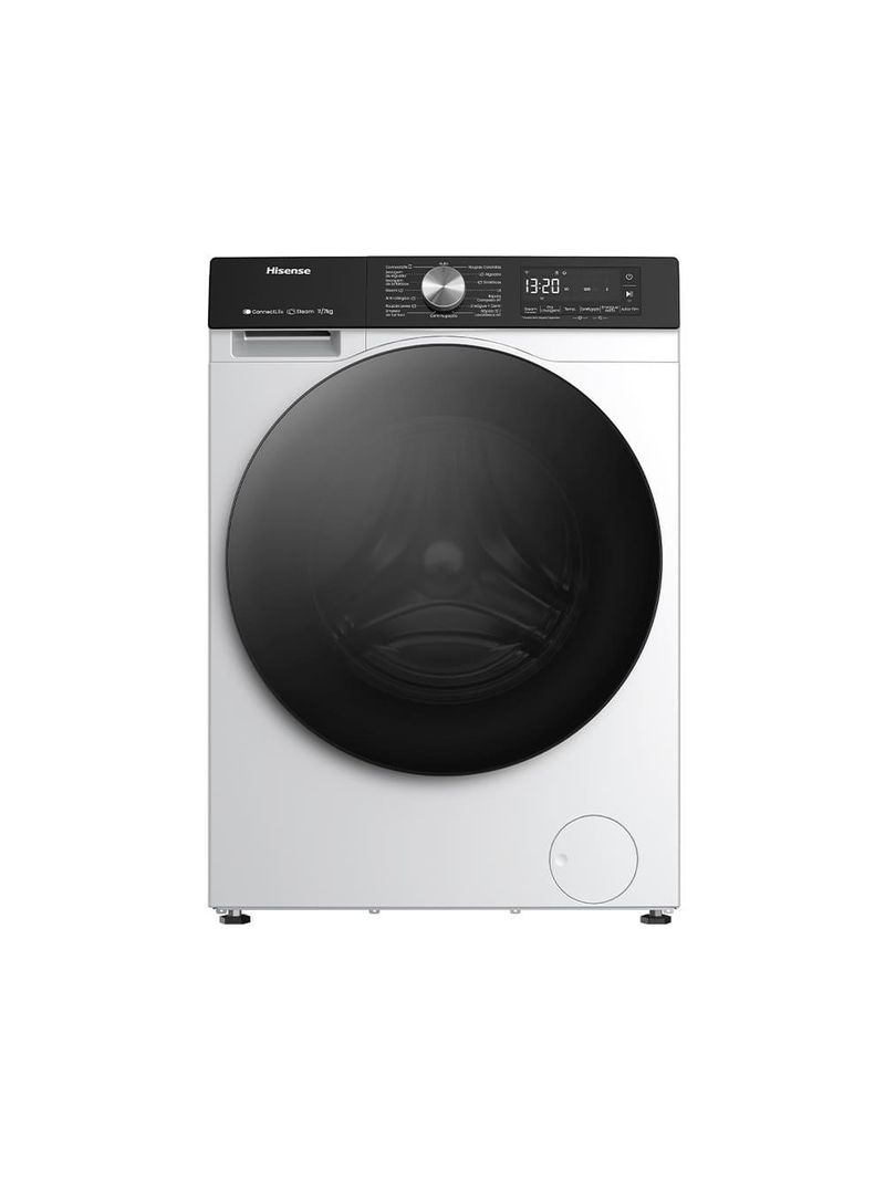 Lava e seca hisense 11/7kg wd3s11 com motor inverter, controle wi-fi, 13 programas de lavagem e 3 de secagem, painel touch - branca