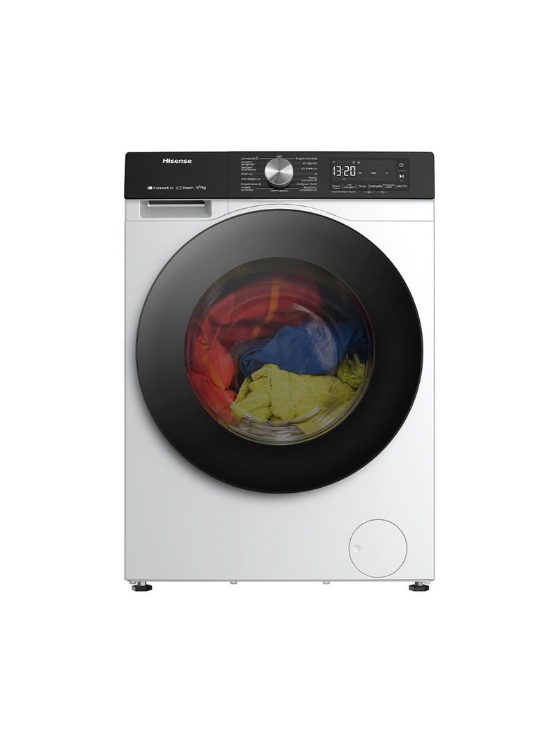 Lava e seca hisense 11/7kg wd3s11 com motor inverter, controle wi-fi, 13 programas de lavagem e 3 de secagem, painel touch - branca