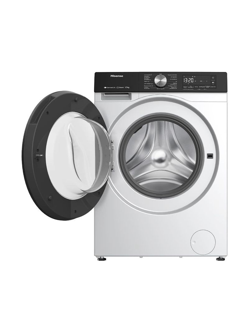 Lava e seca hisense 11/7kg wd3s11 com motor inverter, controle wi-fi, 13 programas de lavagem e 3 de secagem, painel touch - branca