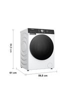 Lava e seca hisense 11/7kg wd3s11 com motor inverter, controle wi-fi, 13 programas de lavagem e 3 de secagem, painel touch - branca