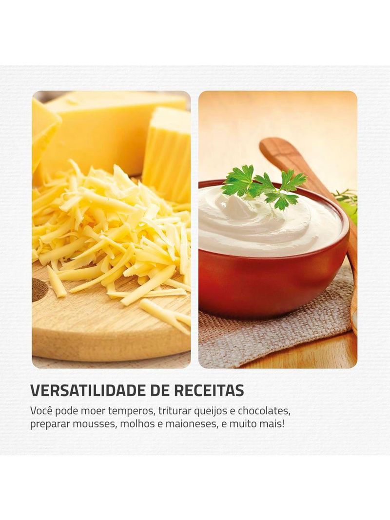 Mini processador de alimentos mondial turbo pratic mp-16 300w - preto