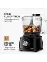Mini processador de alimentos mondial turbo pratic mp-16 300w - preto