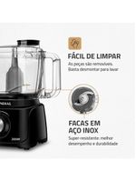 Mini processador de alimentos mondial turbo pratic mp-16 300w - preto