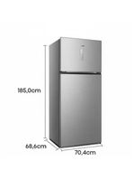 Geladeira hisense frost free 466l duplex inverter rt3n461 portas planas prateleiras de vidro econômica inox