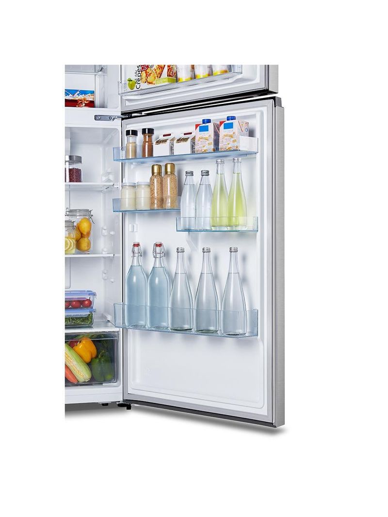 Geladeira hisense frost free 466l duplex inverter rt3n461 portas planas prateleiras de vidro econômica inox