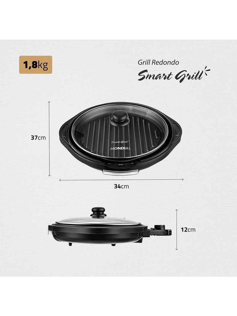 Grill mondial redondo smart grill g-04