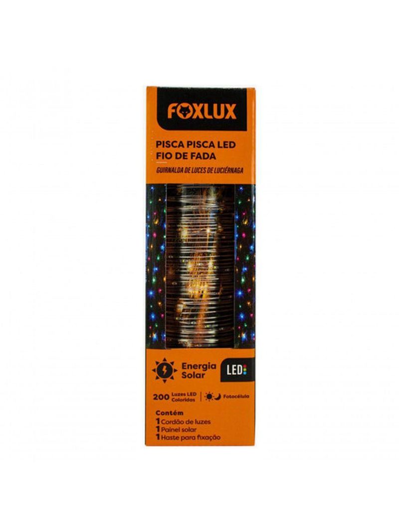 Pisca Pisca Fio De Fada Solar Led 200 Colorida 22m Foxlux