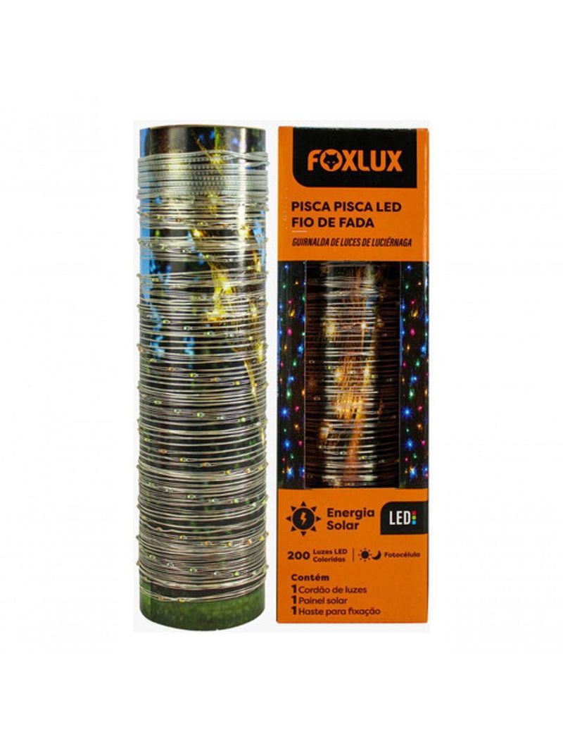 Pisca Pisca Fio De Fada Solar Led 200 Colorida 22m Foxlux