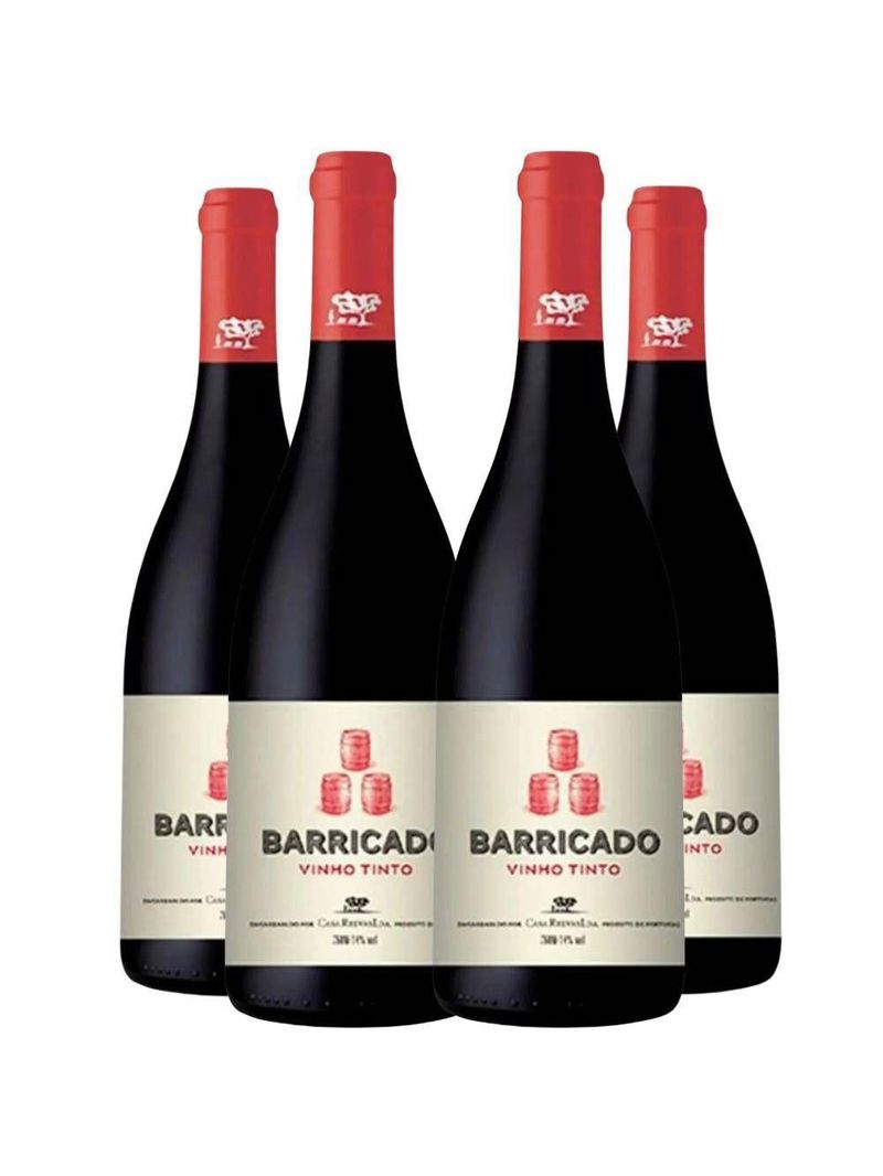 Vinho Tinto Portugues Barricado 750ml Kit 4 Garrafas