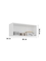 Armário aéreo para geladeira itatiaia renova com 2 portas e 80cm de largura – branco neve