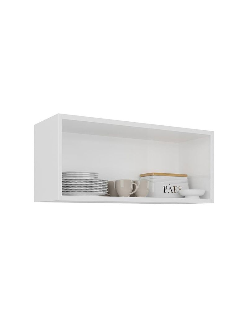 Armário aéreo para geladeira itatiaia renova com 2 portas e 80cm de largura – branco neve