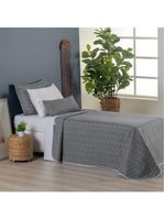 Kit Cobre Leito Solteiro 2 Peças Bordado Urbany Hipercal 400 Fios 100% Poliéster - Cinza