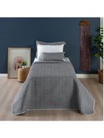 Kit Cobre Leito Solteiro 2 Peças Bordado Urbany Hipercal 400 Fios 100% Poliéster - Cinza