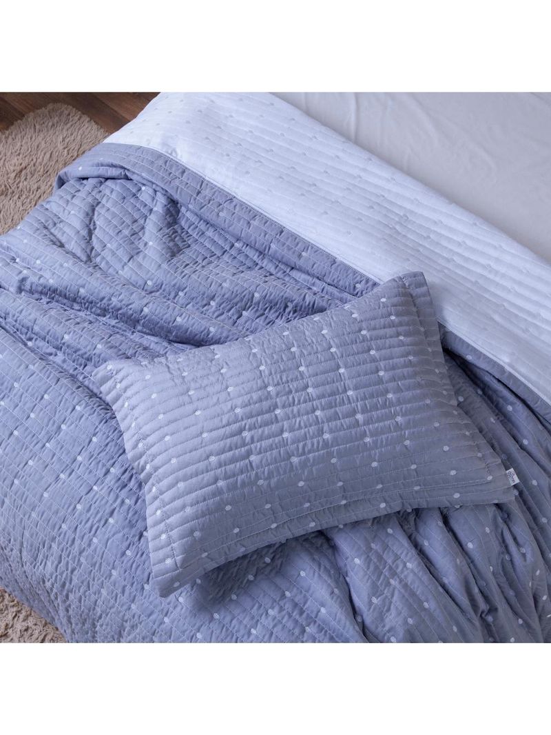 Kit Cobre Leito Solteiro 2 Peças Bordado Urbany Hipercal 400 Fios 100% Poliéster - Cinza