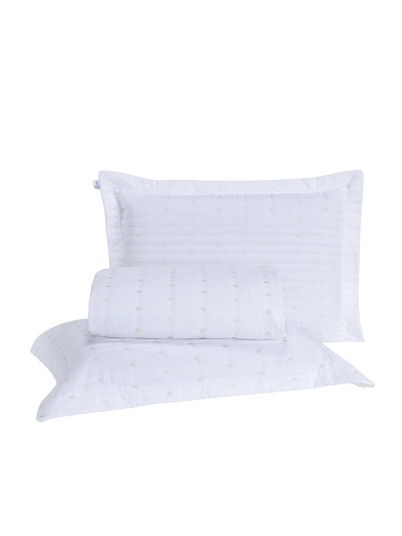 Kit Cobre Leito Queen 3 Peças Bordado Urbany Hipercal 400 Fios 100% Poliéster - Branco