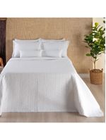 Kit Cobre Leito Queen 3 Peças Bordado Urbany Hipercal 400 Fios 100% Poliéster - Branco