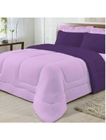 Edredom Dupla Face 100% Algodão Malha Queen Gran Moratta 01 Peça - Roxo- Lilas