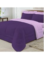 Edredom Dupla Face 100% Algodão Malha Queen Gran Moratta 01 Peça - Roxo- Lilas