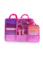 Kit organizador de mala 3 peças rosa