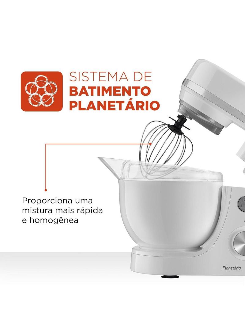 Batedeira planetária mondial bp-03w-2b com 12 velocidades e 700w - branca
