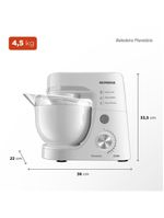 Batedeira planetária mondial bp-03w-2b com 12 velocidades e 700w - branca