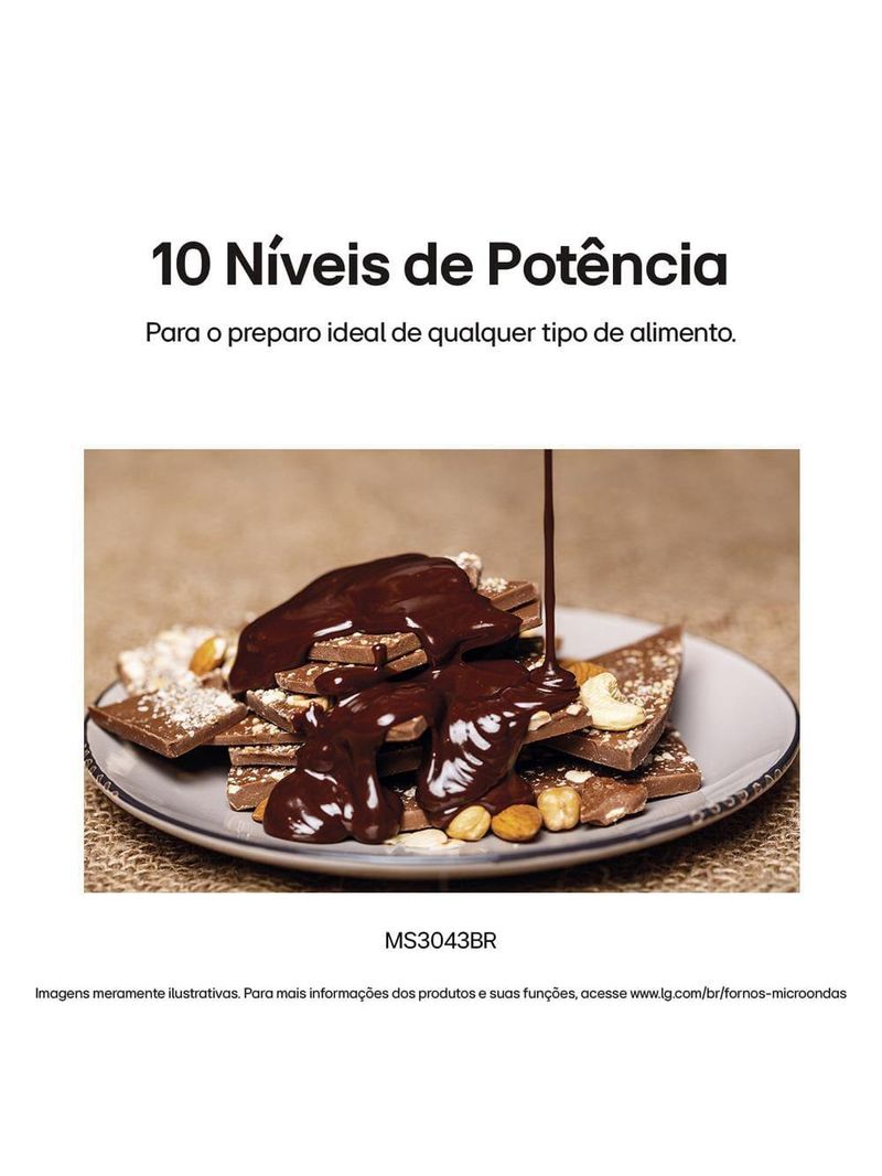 Forno micro-ondas lg ms3043br com função manter aquecido e limpa fácil - prata 220V