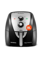 Fritadeira elétrica sem Óleo air fryer mondial mega family afn-80-bi 8l preta/inox