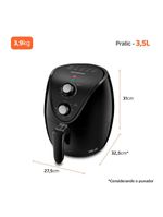 Fritadeira elétrica sem Óleo air fryer mondial af35-bf mk ne 1500w 3,5 litros - preta