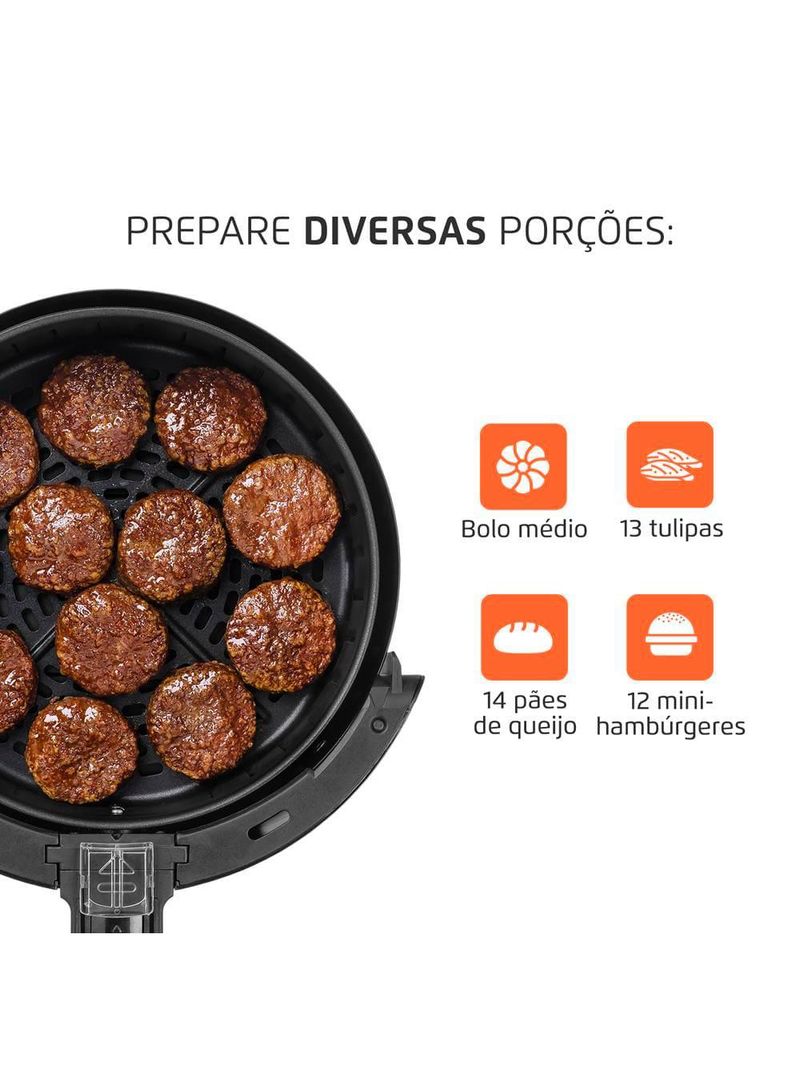 Fritadeira elétrica sem Óleo air fryer mondial af35-bf mk ne 1500w 3,5 litros - preta