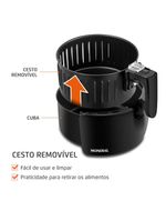 Fritadeira elétrica sem Óleo air fryer mondial af35-bf mk ne 1500w 3,5 litros - preta
