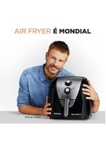 Fritadeira elétrica sem Óleo air fryer mondial mega family afn-80-bi 8l preta/inox