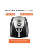 Fritadeira elétrica sem Óleo air fryer mondial mega family afn-80-bi 8l preta/inox