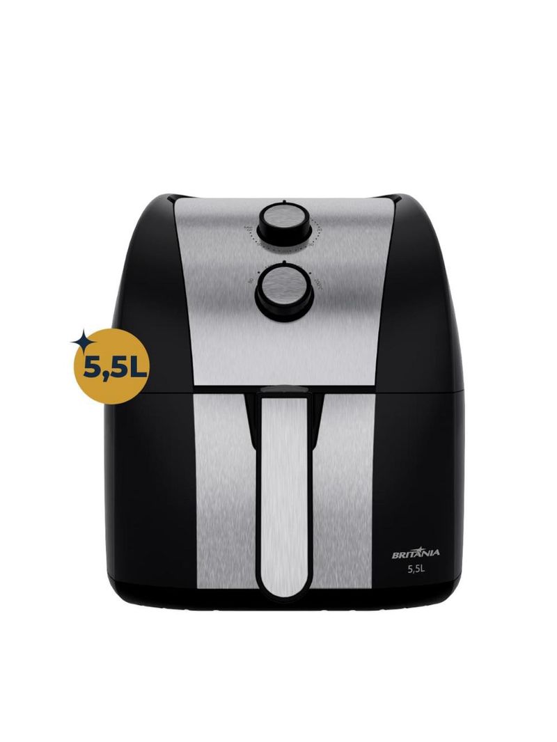 Fritadeira elétrica britânia bfr51 gold 5,5l 1500w air flow preta