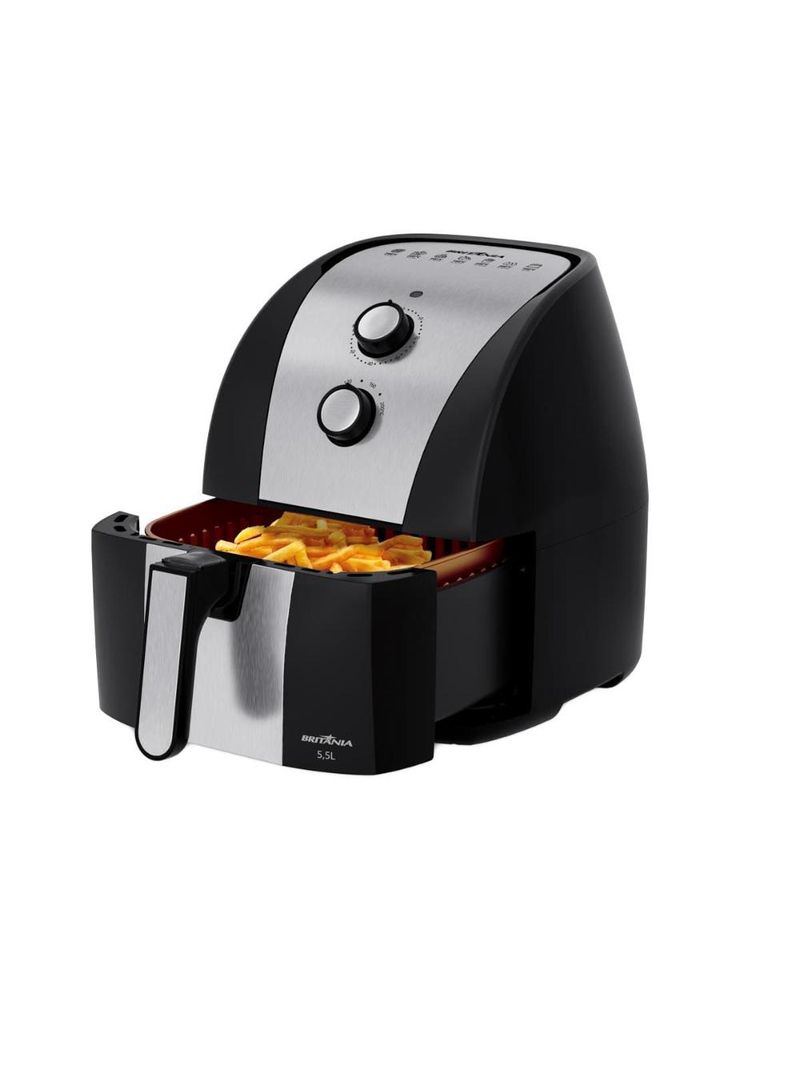 Fritadeira elétrica britânia bfr51 gold 5,5l 1500w air flow preta