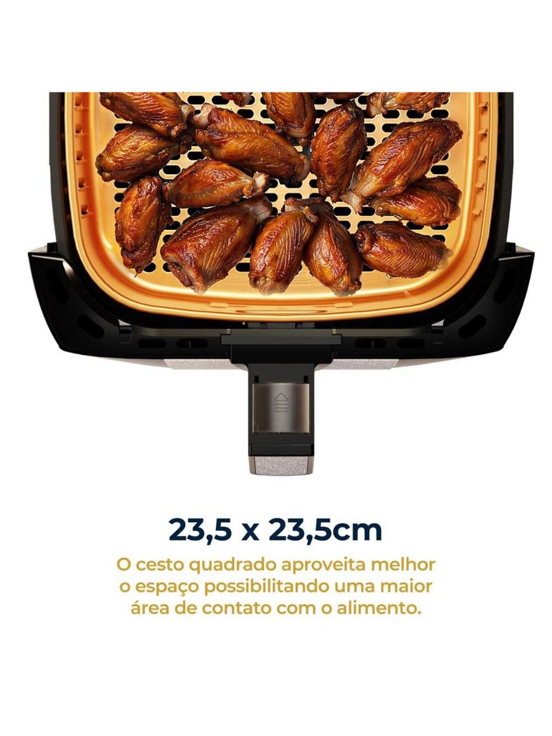 Fritadeira elétrica britânia bfr51 gold 5,5l 1500w air flow preta