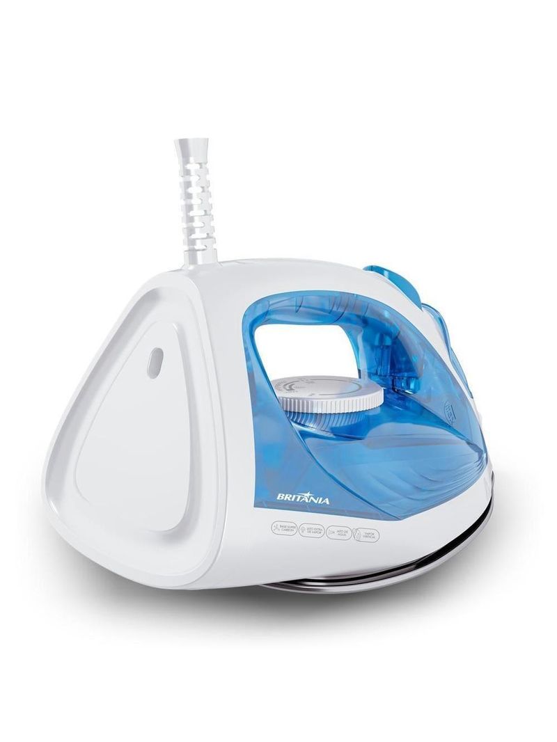 Ferro de passar britânia bf07 base antiaderente vapor vertical reservatório azul