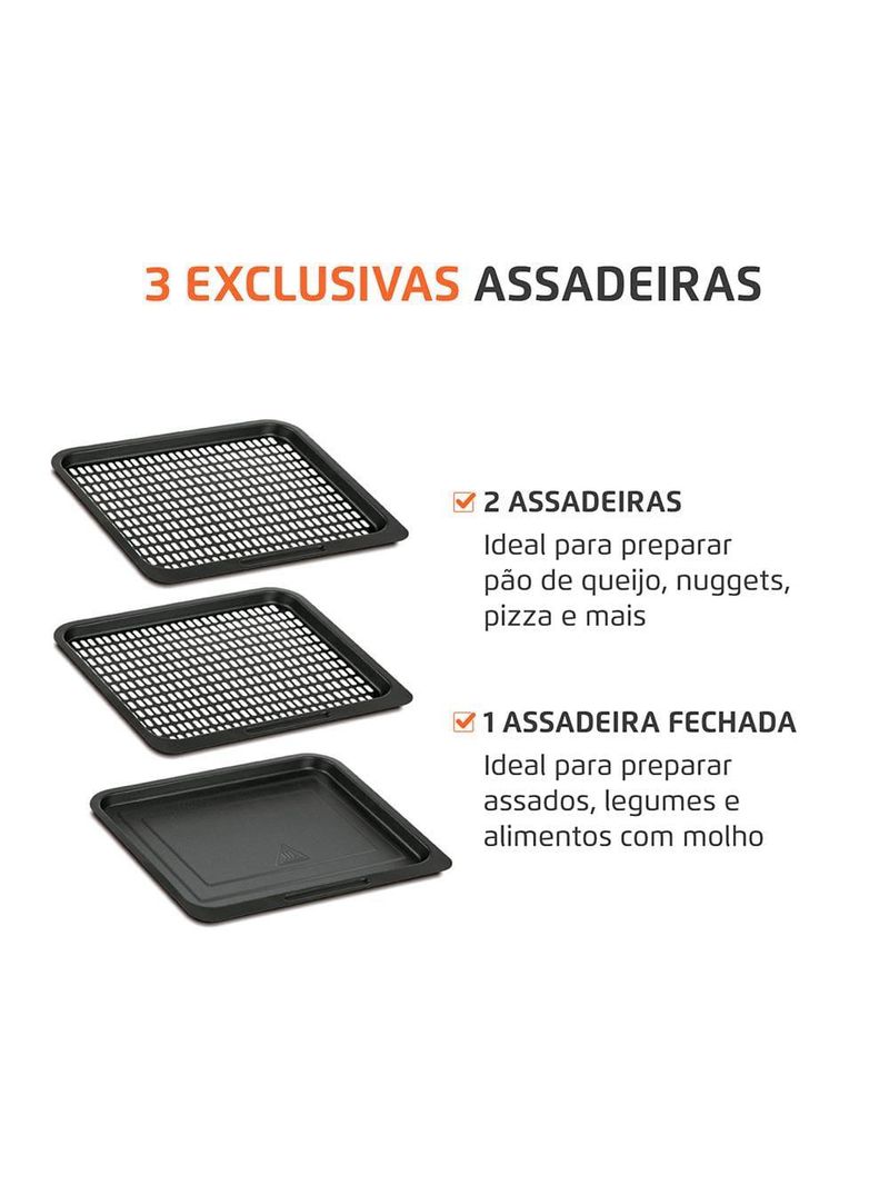 Fritadeira elétrica sem Óleo air fryer oven 2 em 1 mondial afon-12l-bi 12l digital – preta/inox
