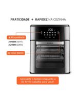 Fritadeira elétrica sem Óleo air fryer oven 2 em 1 mondial afon-12l-bi 12l digital – preta/inox