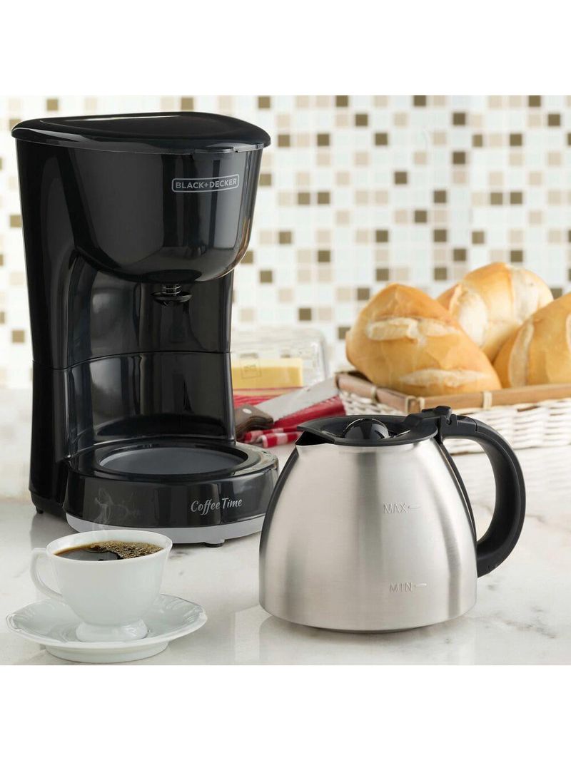 Cafeteira elétrica black+decker cm15 15 cafés jarra em inox preto 110v