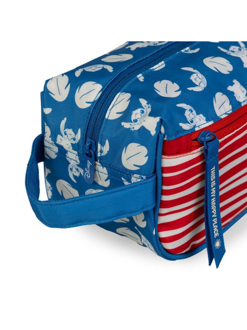 Necessaire escolar feminina stitch hapinnes azul